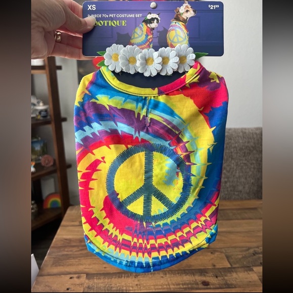 Dog Cat Halloween Costume 2 pc 70s Bootique Pet Costume Set Size XSmall - Picture 5 of 15